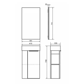 Тумба с раковиной Comforty Матэ 00-00015325 40 см Дуб темно-коричневый